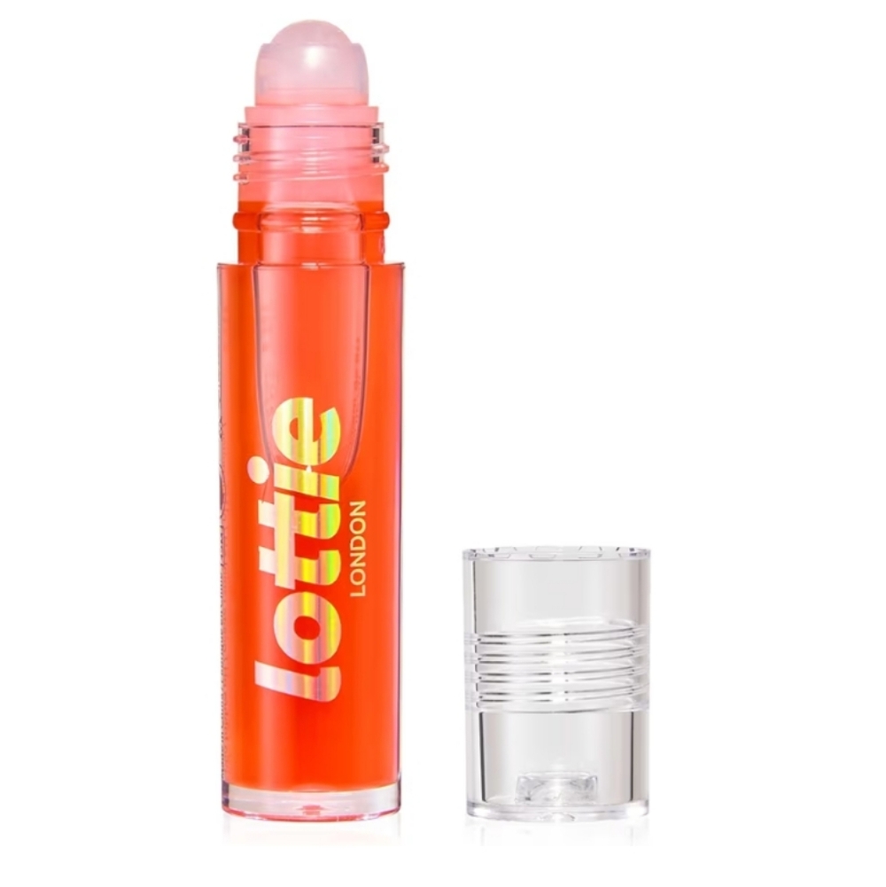Lottie London Roller Glaze in O.J., color changing nourishing lip oil which adap